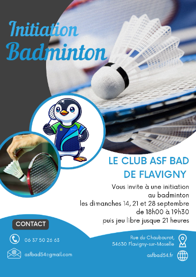 Bannière de l'article INITIATION AU BADMINTON À FLAVIGNY-SUR-MOSELLE | 2025