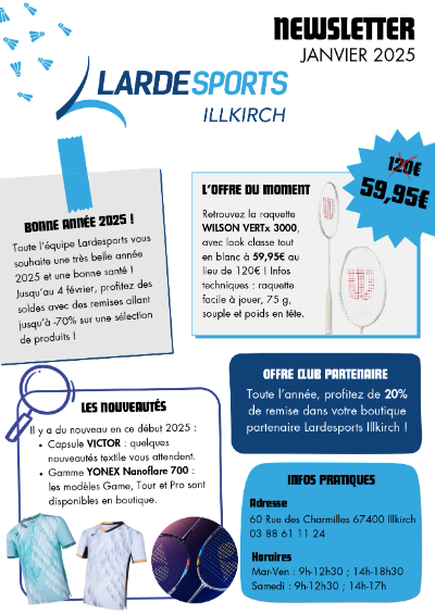 Bannière de l'article Newsletter Lardesports - Janvier 2025