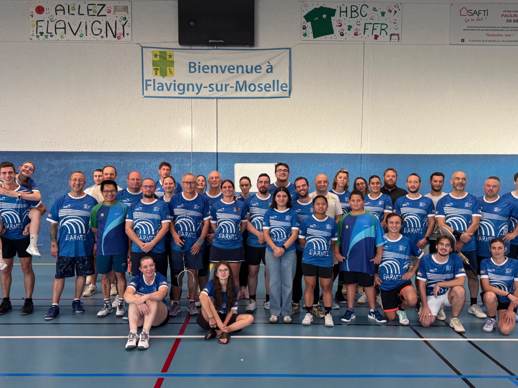 Les joueurs du club au gymnase de Flavigny